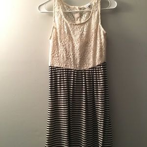 Lacey Black & White Stripe Tank Dress Medium